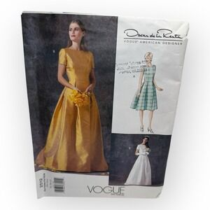 Oscar de La Renta Pattern #2512 Uncut FF Vogue Formal Dress Size 18-20-22 Plus